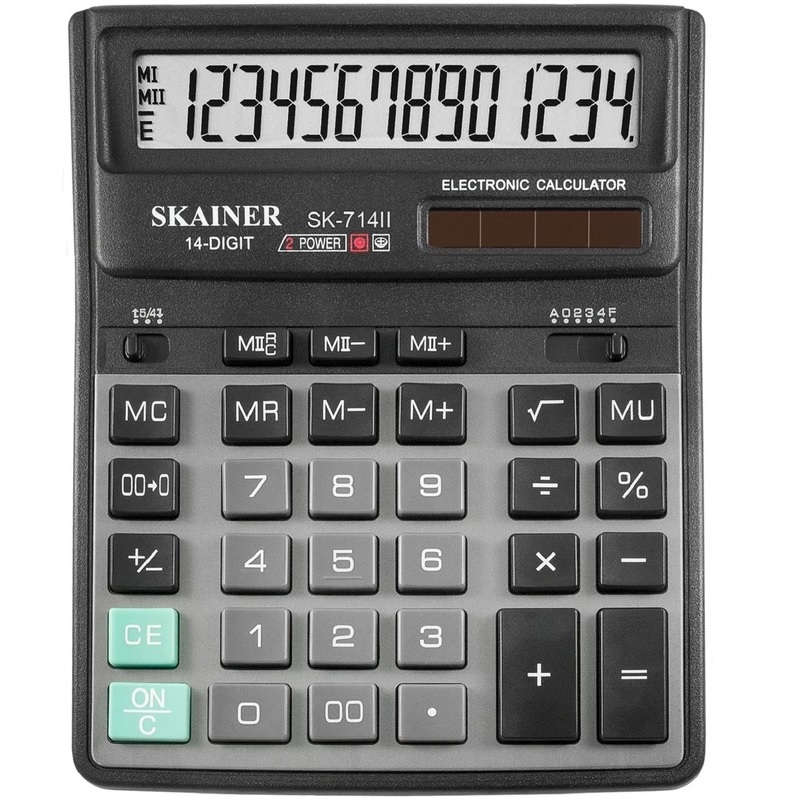Калькулятор 14 раз. (158*203,5*33) SKAINER / SK-714II / черн.