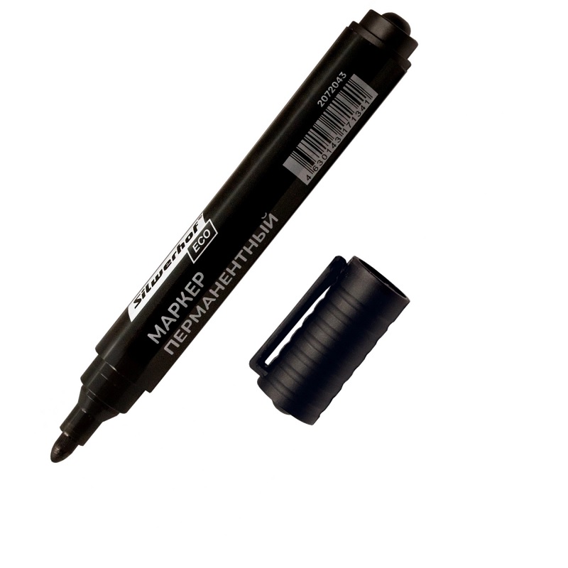 Маркер пер. черный 1,0-3,0мм "Silwerhof Eco"