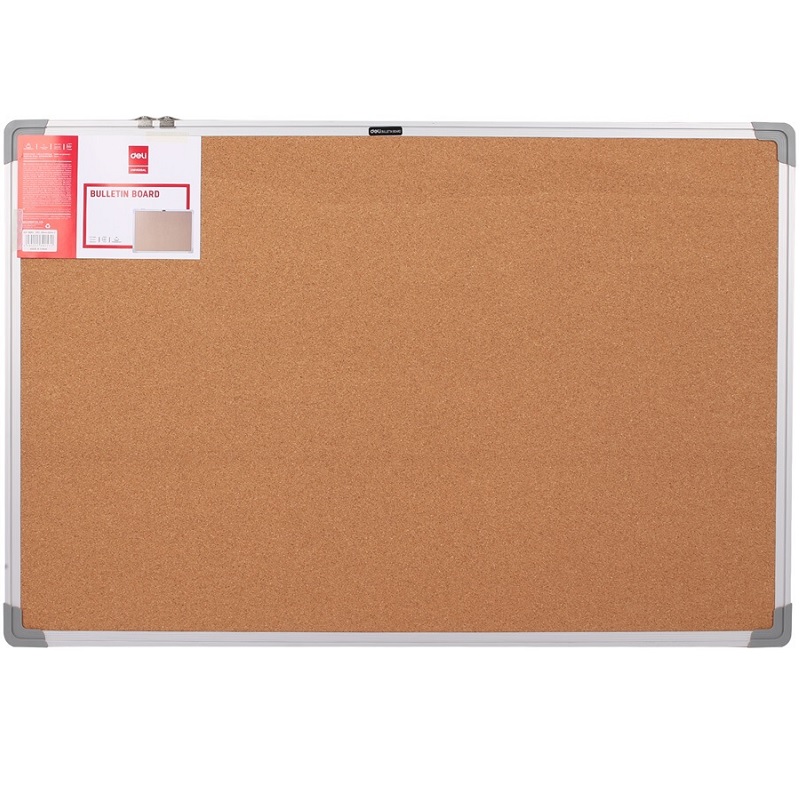 Доска пробковая   60х 90 см., Deli, алюминиевая рама