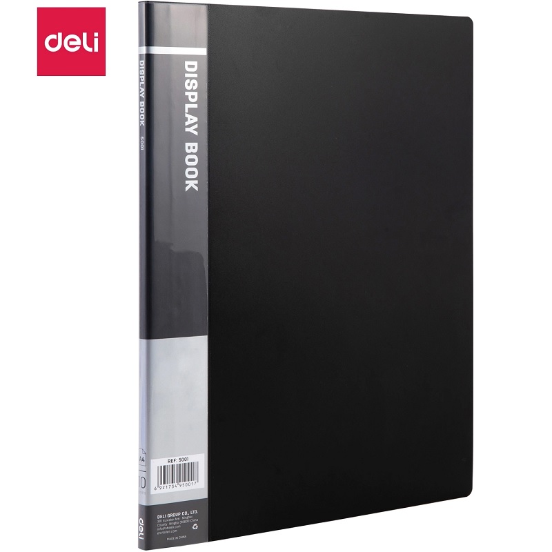Папка с мультиф. 10 л. Deli (0,6мм.), пластик, черная