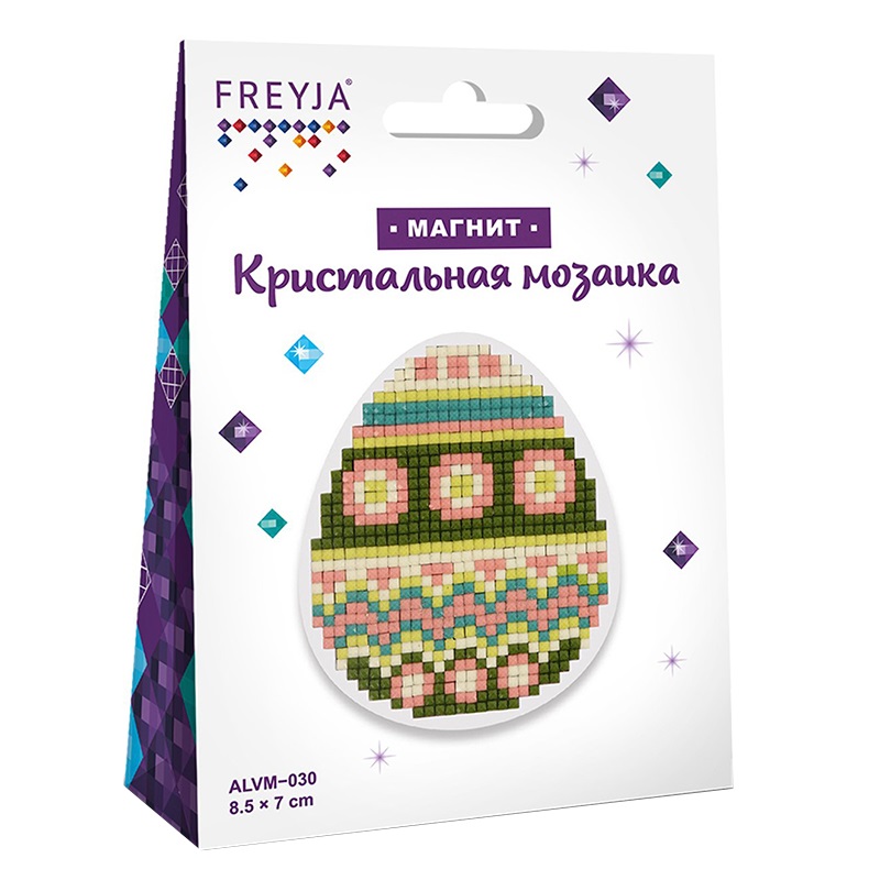 Мозайка Кристальная алмазная "Фрея" Яйцо магнит 8,5х7см