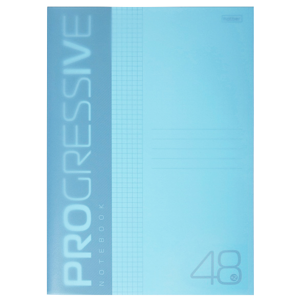 Тетрадь  А4  48л. кл. скоба "Хатбер"Progressive, пластик.обложка, бирюзовая