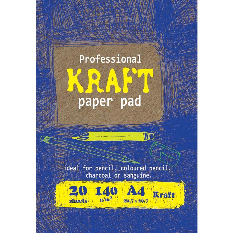 Папка д/рисования А4  20л. "Kroyter", 140г/кв.м., крафт. бумага