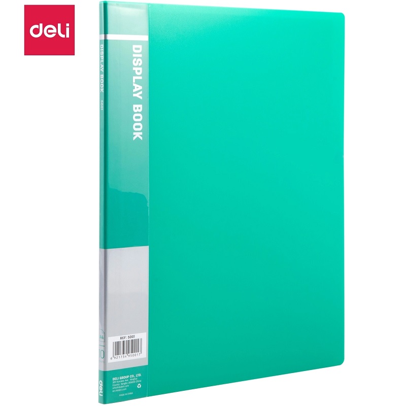 Папка с мультиф. 10 л. Deli (0,6мм.), пластик, зеленая