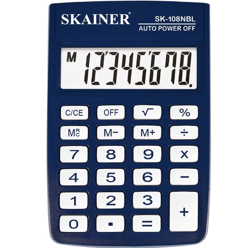 Калькулятор 08 раз. (58*88*10) SKAINER / SK-108 NBL/ синий