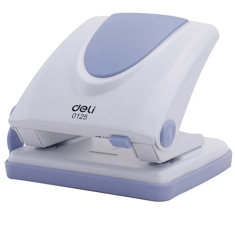 Дырокол на  20л. Deli, на 2 отв, металл., синий