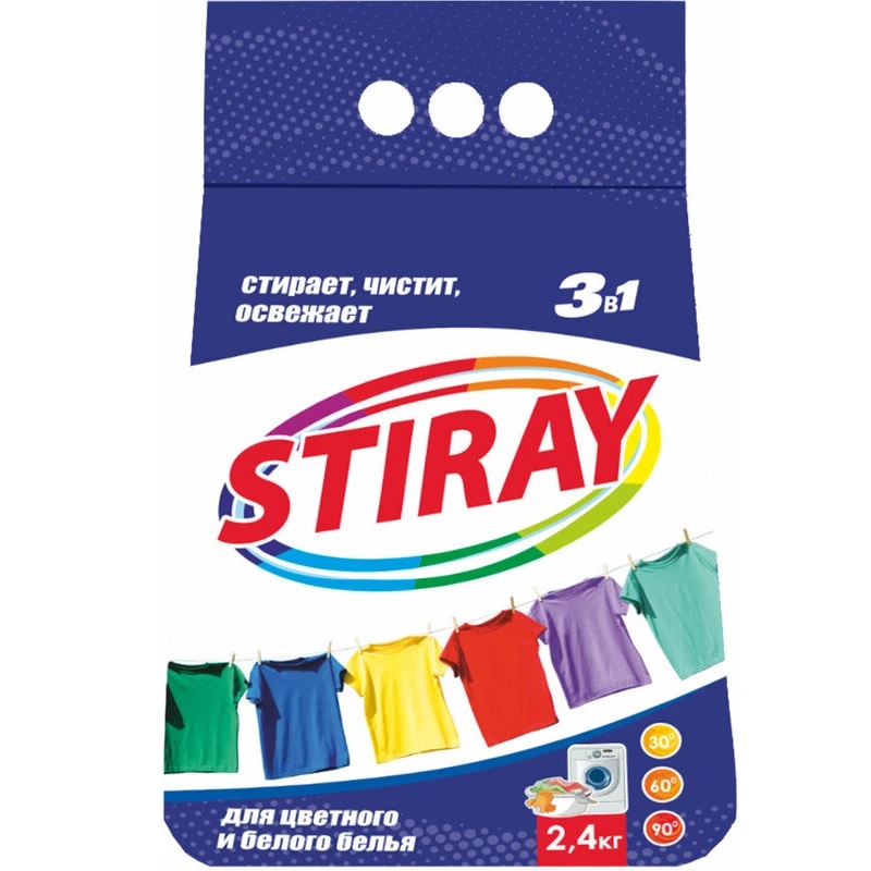 Порошок стиральный 2,4кг "Stiray" д/цвет. белья