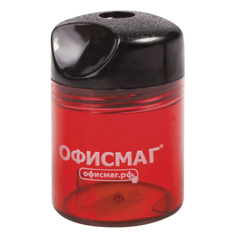 Точилка пласт. с контейн., Офисмаг, красн./12