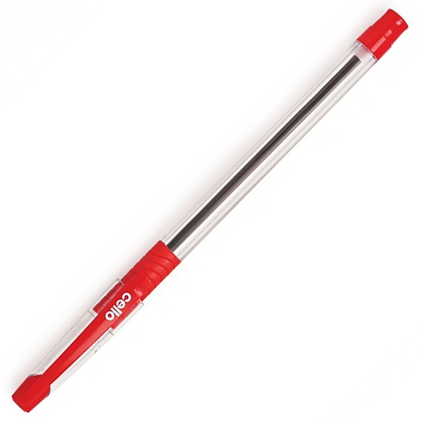 Ручка ш. красн. 0,7мм Cello Slimo Grip, грип, игловид.наконеч./50
