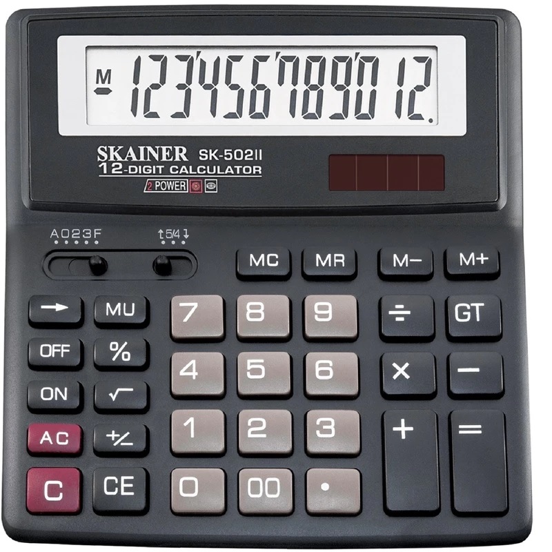 Калькулятор 12 раз. (156*157*33) SKAINER / SK-502 / черн.