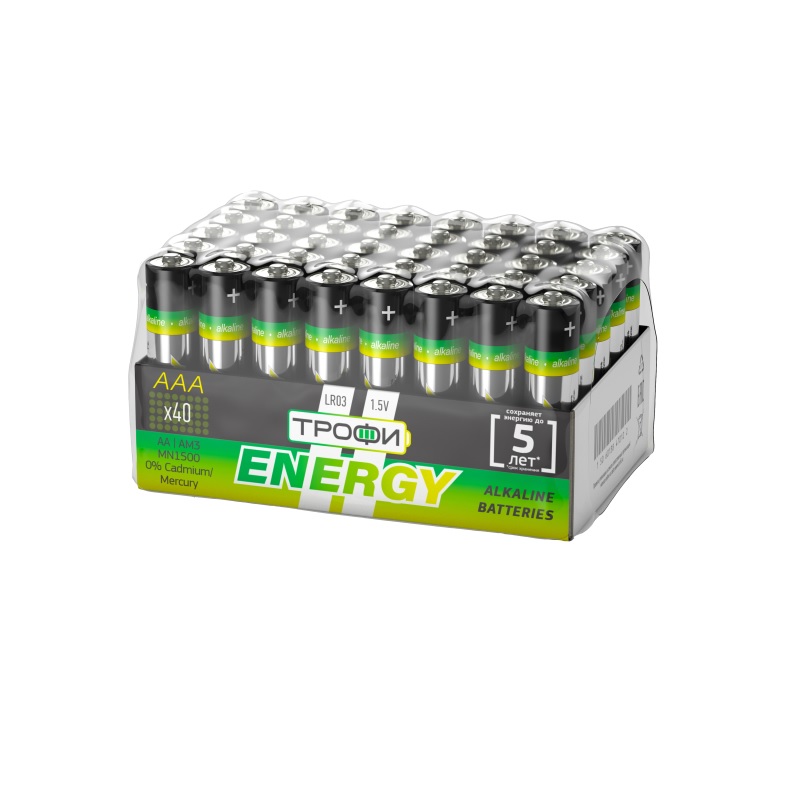 Эл.пит. ААА/(alkaline) Трофи Energy, bulk 40 шт./40/960