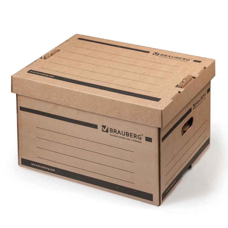 Короб архивный для переезда 405×330×265мм (1шт.) "Brauberg",бурый /50