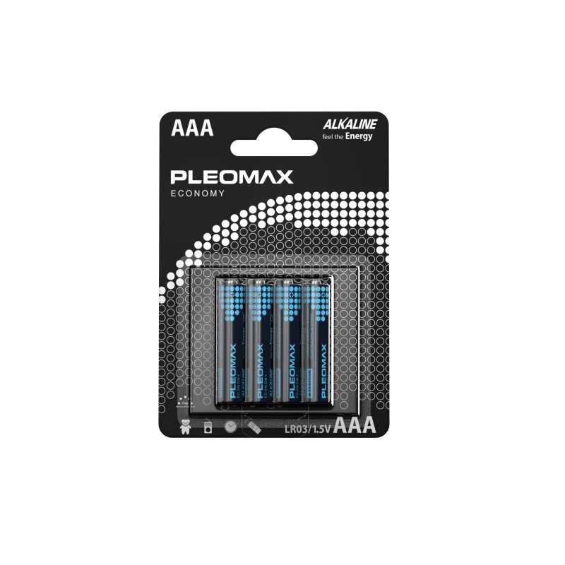Эл.пит. ААА/(alkaline) Pleomax, блистер 4 шт./40/400