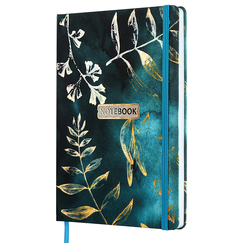 Бизнес-блокнот  А5 096л. тв.пер. "Gold floral pattern", кл., 70г/м2, ляссе