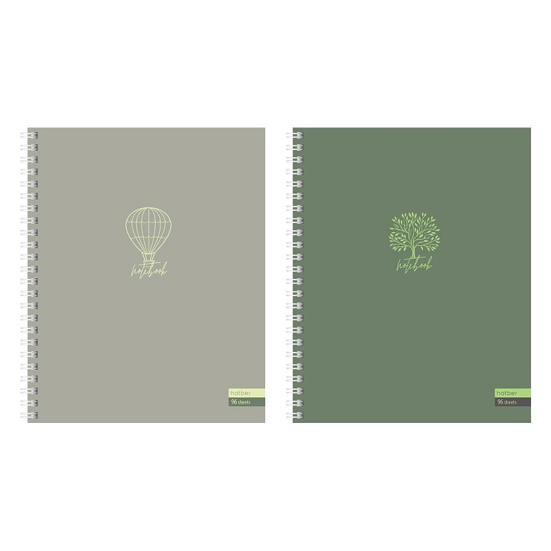 Тетрадь  А5  96л. кл. спир. "Хатбер" Лаконично", ламин. Soft-touch, 2 дизайна 