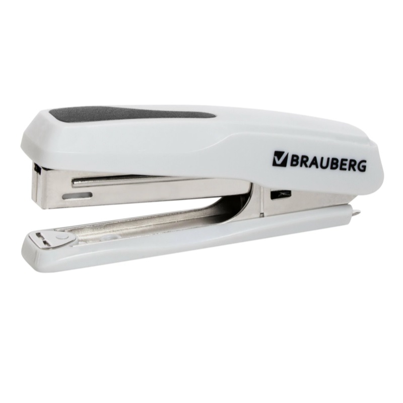 Степлер №10 на 20л. BRAUBERG Extra, антистеп., серый / 