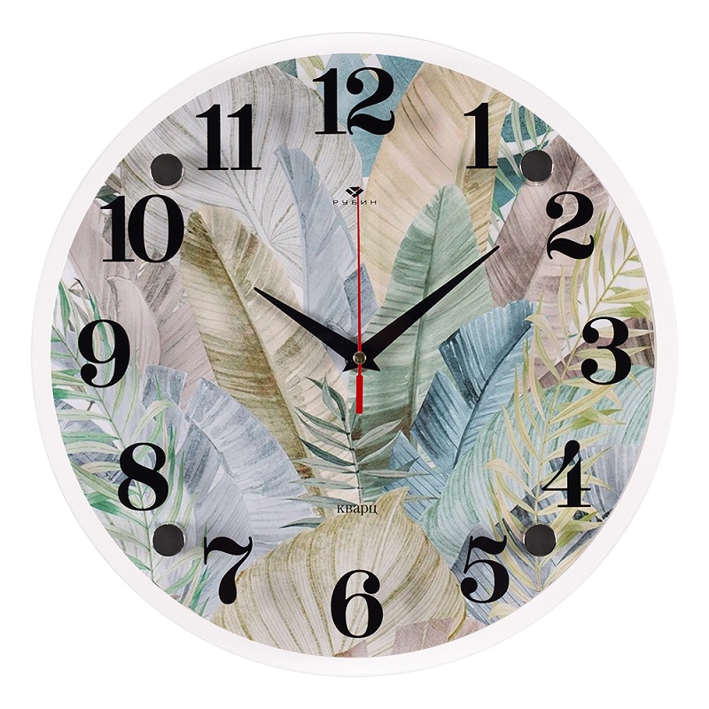 Часы настенные круг "Рубин. Тропики" 30х30см