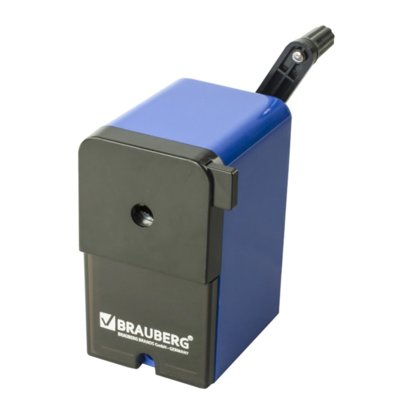 Точилка  механ.Brauberg Universal 1 отв., черный/синий