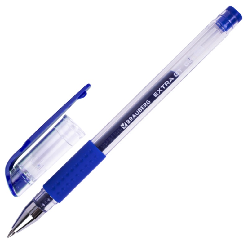 Ручка гел. син. 0,5мм  BRAUBERG EXTRA GT, грип./