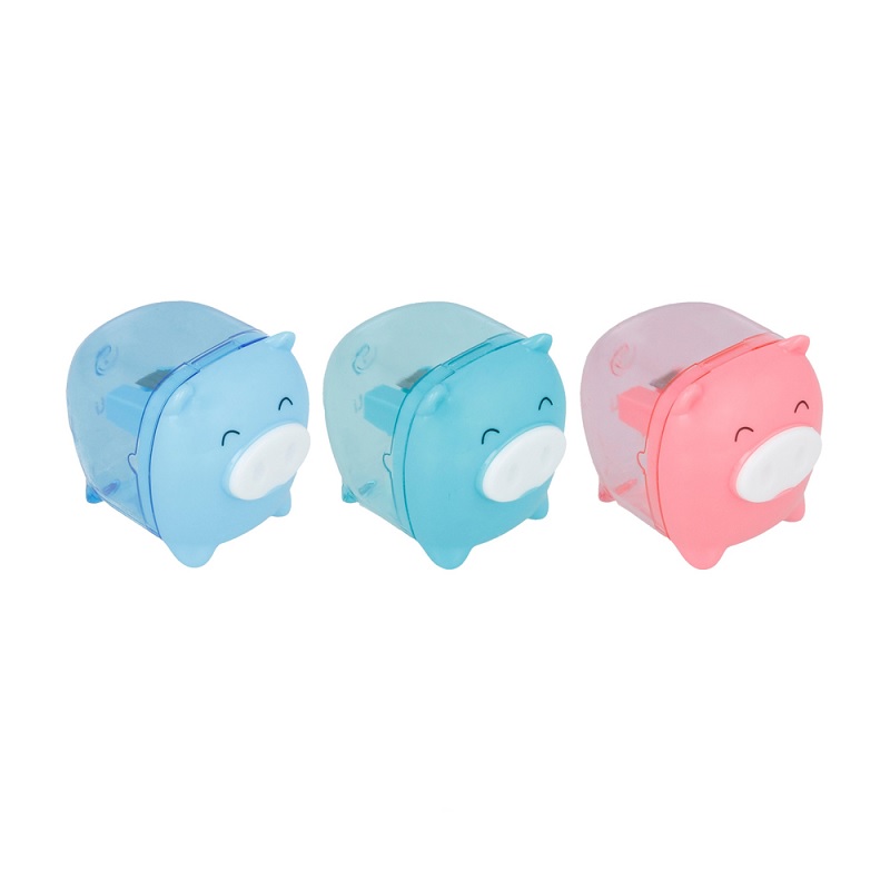 Точилка с контейнером Deli Piggy, 1 отверст., ассорти