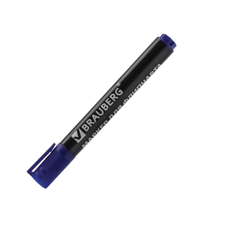 Маркер для флипчарта BRAUBERG, синий, кругл. 2,5мм