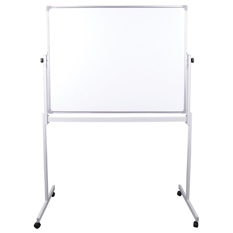 Доска на подставке белая магнитномаркерная 90х 120 см./2-х сторон.