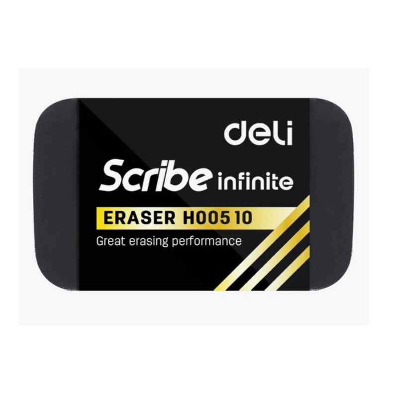 Ластик 20х10х40  Deli Scribe Infinite, черный, инд. карт. упаковка