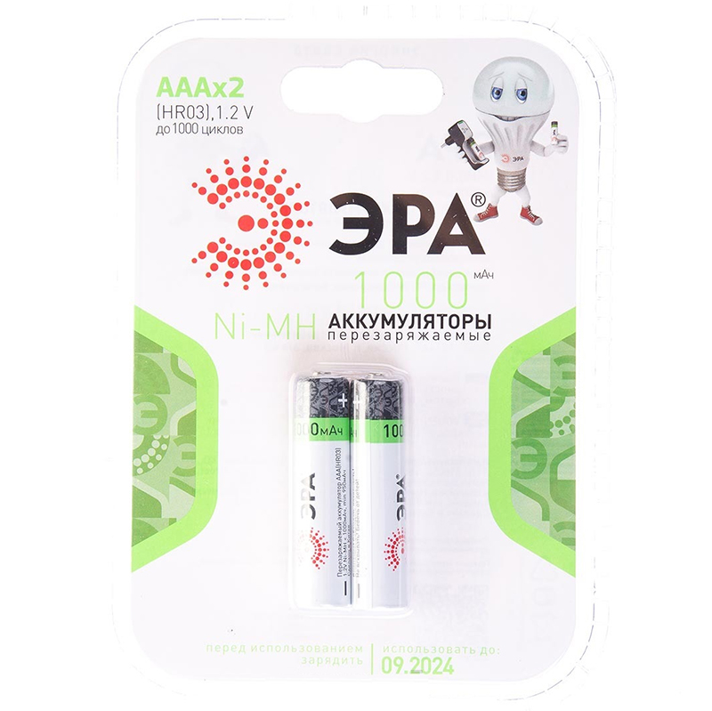 Аккумулятор ААA/ ЭРА 1000 Ni-MH,блистер 2 шт./10