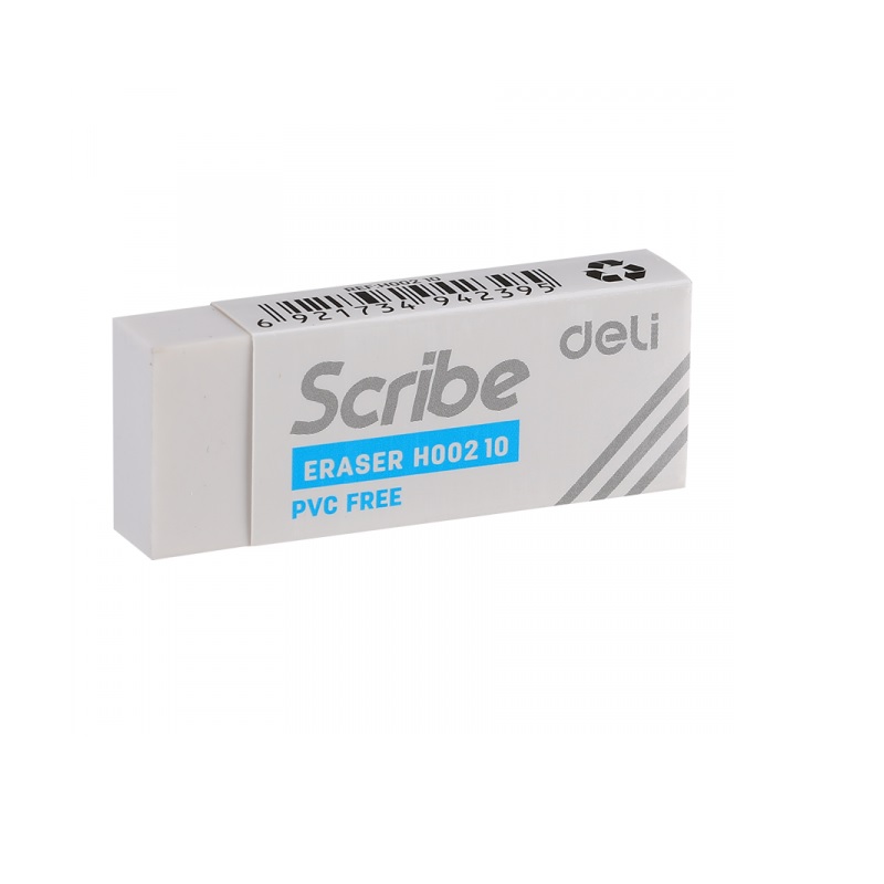 Ластик 54х20х10  Deli Scribe, белый, инд. карт. упаковка