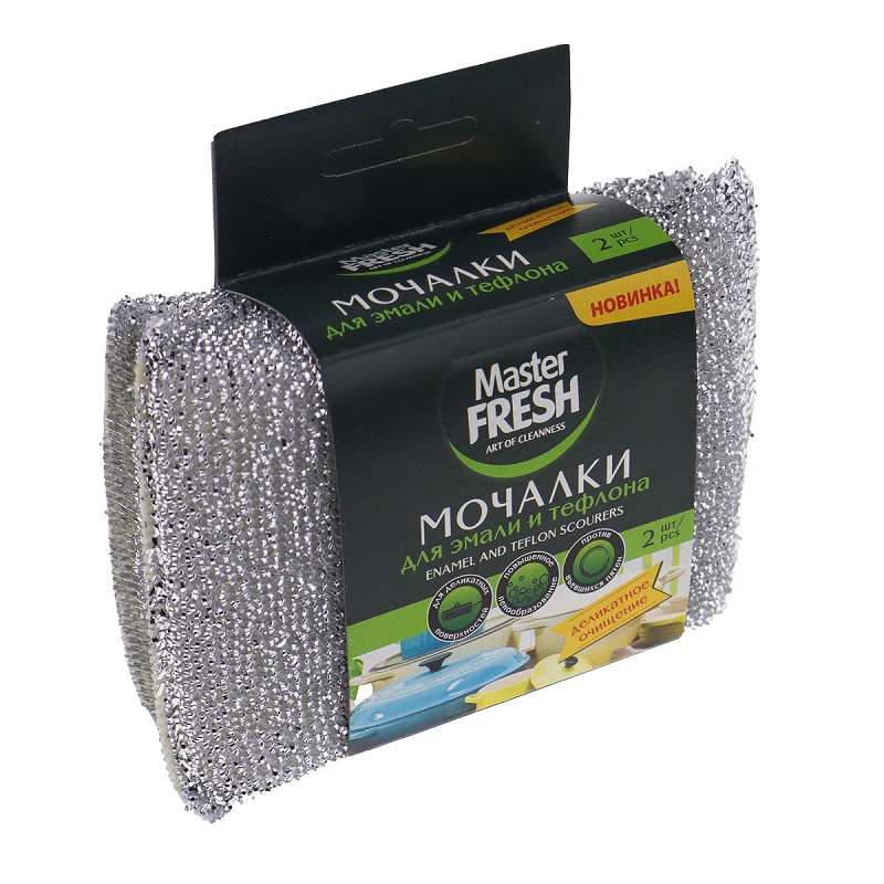 Губка д/посуды Master FRESH 2 шт., для эмали и тефлона/40