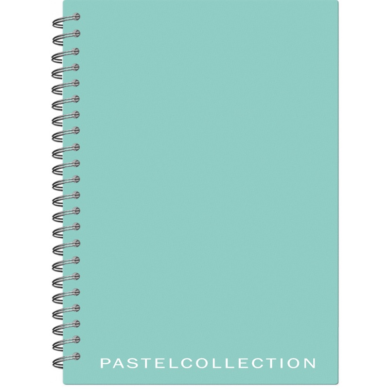 Тетрадь  А5  80л. кл. спир. Полином "Pastel Collection Mint", облож. пластик