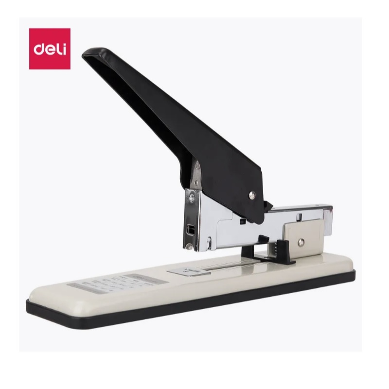 Степлер мощ. до 100л. №23/6-23/13 "Deli", 100 скоб, белый