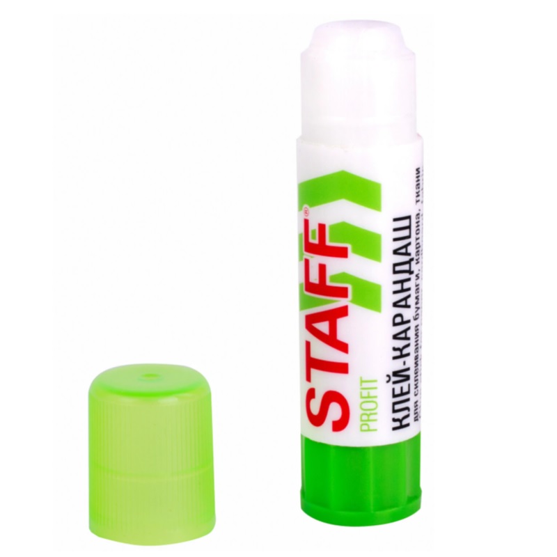 Клей-карандаш  8г Glue Stick STAFF Profit, PVP-основа, усиленный/24