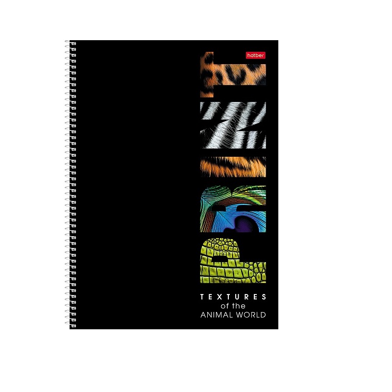 Тетрадь  А4  120л. кл. спир.перф. Хатбер "Animals print", глянц. ламин. 4 цв