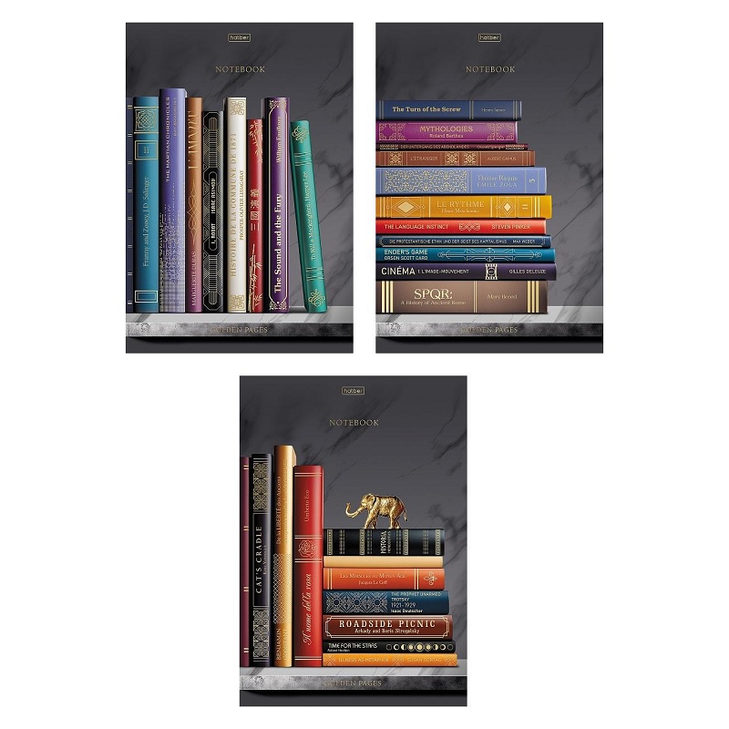 Тетрадь  А4  96л. кл. скоба "Хатбер"Золотые страницы, 3 дизайна, 3D фольга