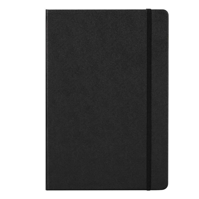 Записная книжка А5 080 л.,143х210мм, клетка, "Deli",жест.обл., иск.кожа, черный