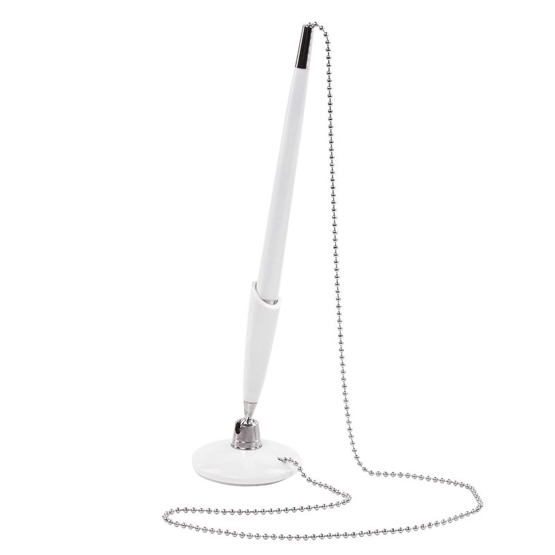 Ручка на липучке ш. син. 0,5мм BRAUBERG, корпус бел., с цепочкой/10