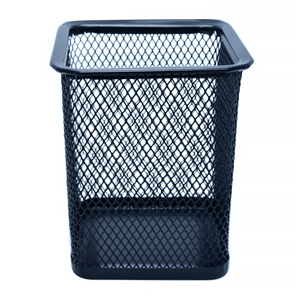 Органайзер (стакан) 1 отд.пуст. сетка метал. (квадратн. стак.), чер/