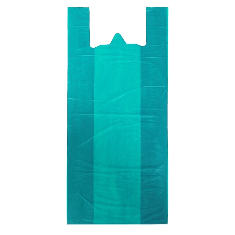 Пакеты  "майка"  35+14х59/28мк ПНД бирюза (100шт.)