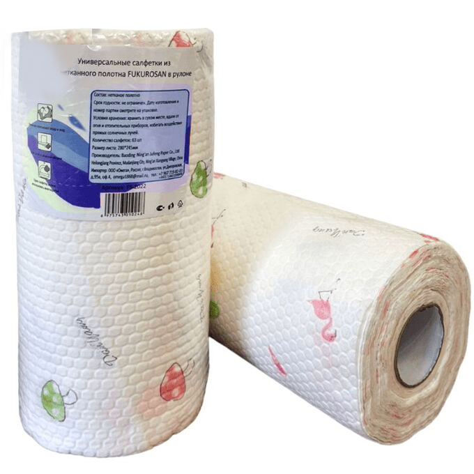 Салфетки из нетканного полотна "FukuroSan" (50шт.), в рулоне/