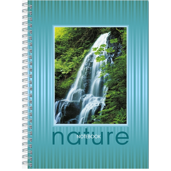 Тетрадь  А5 120л. спир. Полином"Nature" 145х200мм, блок в точку, жестк.обложка 