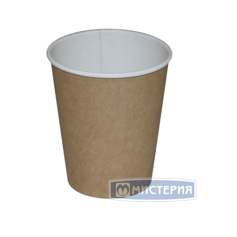 М/Стакан бумажный (0,25) (50шт.) КРАФТ-БЕЛЫЙ., коричневый