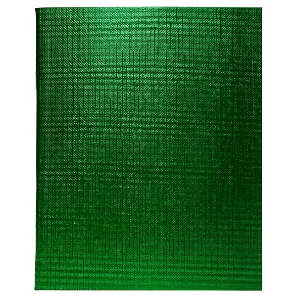 Тетрадь  А5  48л. кл. скоба "Хатбер"бумвинил, Metallic зеленая