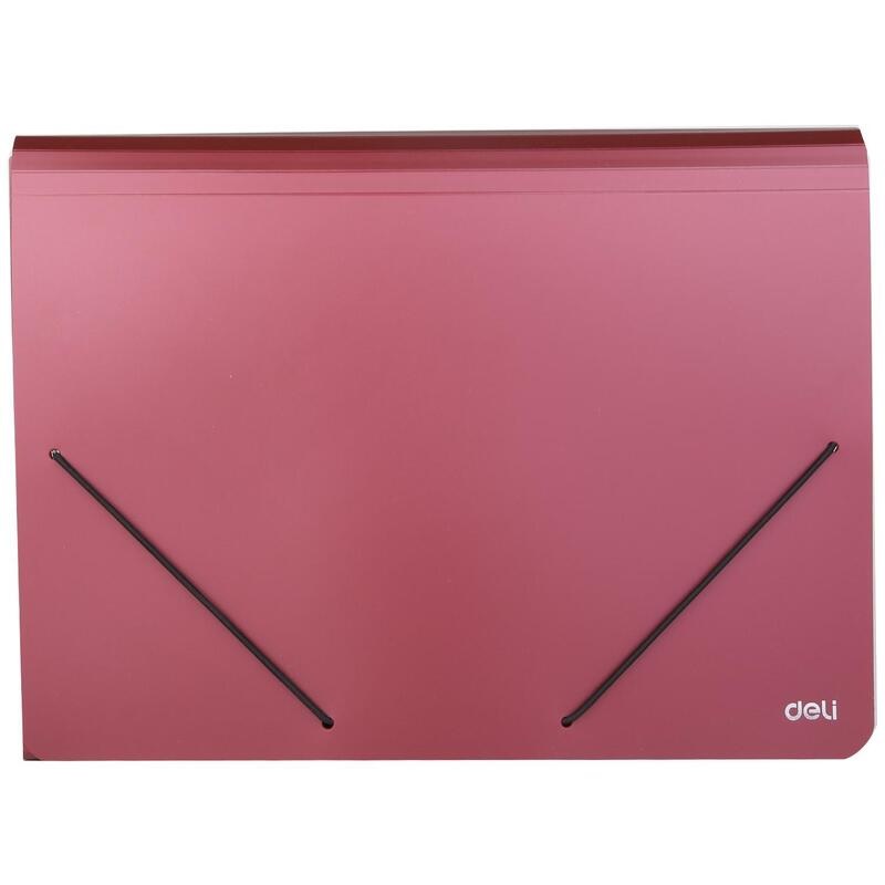 Папка на резинке 13 отд. А4 "Deli Start", 0,75мм, пластик, красная