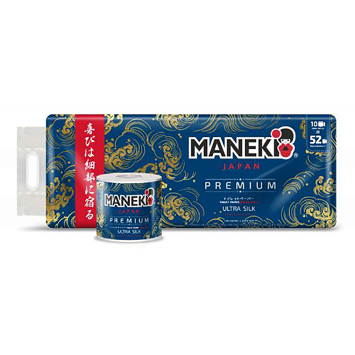 Бумага туалетная Maneki 3-сл.аром.Океан.бриз (в упак.10 рул.)39,2м/10
