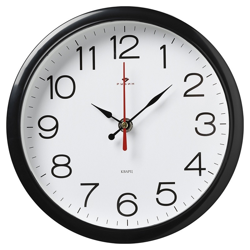 Часы настенные круг "Рубин. Классика" 22см., черный 