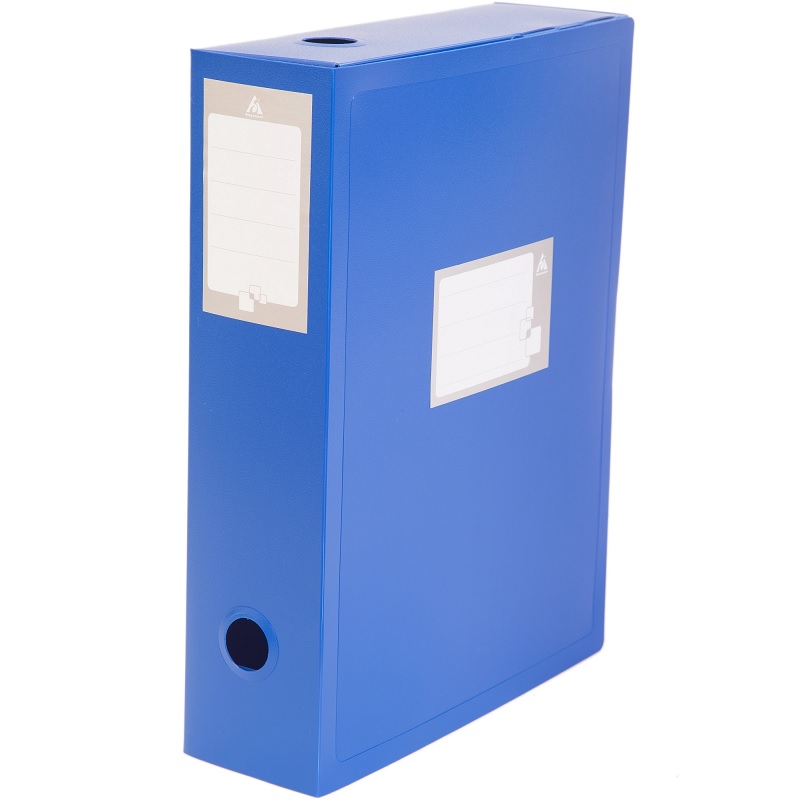 Короб архивный пластик. 100мм. Бюрократ, на застежке, пластик 0.8мм, синий
