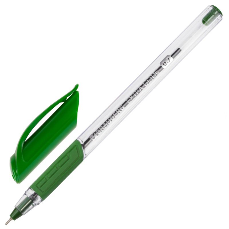 Ручка шар. зелен. 0,7мм Brauberg Extra Glide GT Tone, линия 0,35мм, масл. осн, грип