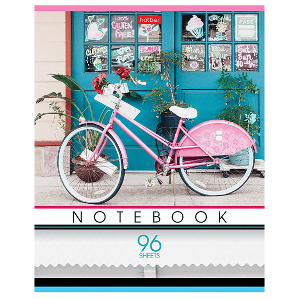 Тетрадь  А5  96л. кл. скоба "Хатбер" I like my bike