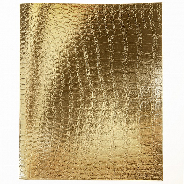 Тетрадь  А5  48л. кл. скоба "Хатбер"бумвинил, Metallic тиснение Croco золото